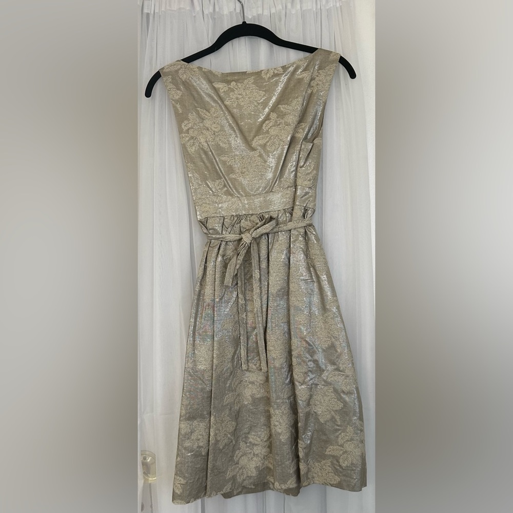 NWT Moschino Silver Formal Midi Dress Size 4